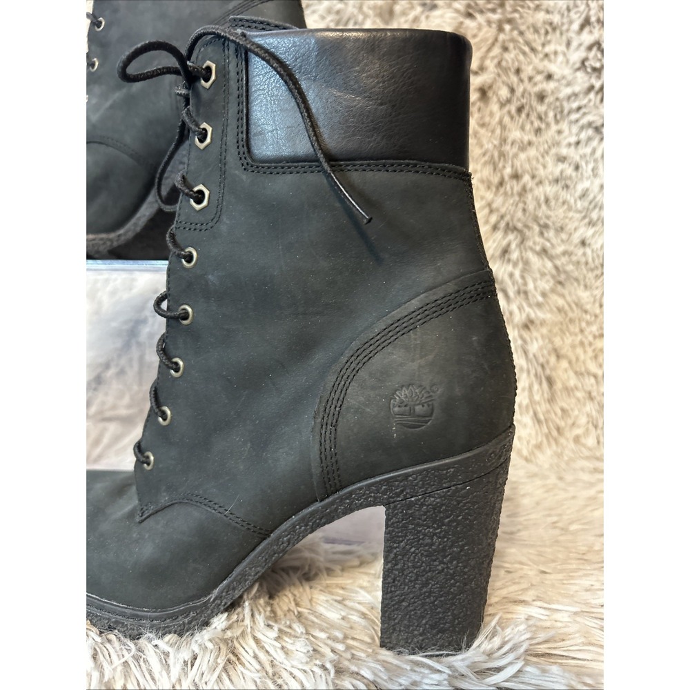Timberland Boots Glancy Earthkeepers Heel‎ Grunge Punk Goth Minimalist Black 8 - Picture 2 of 13